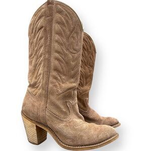 Dingo Women's Western Cowboy Boots Size 6 Brown Suede Vintage Style